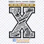 polynesian tribal letters, polynesian lettering, X tattoo tribal design