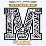 polynesian tribal letters, polynesian lettering, Polynesian Design Letter M