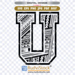 polynesian tribal letters, polynesian lettering, Letter U Polynesian Pattern