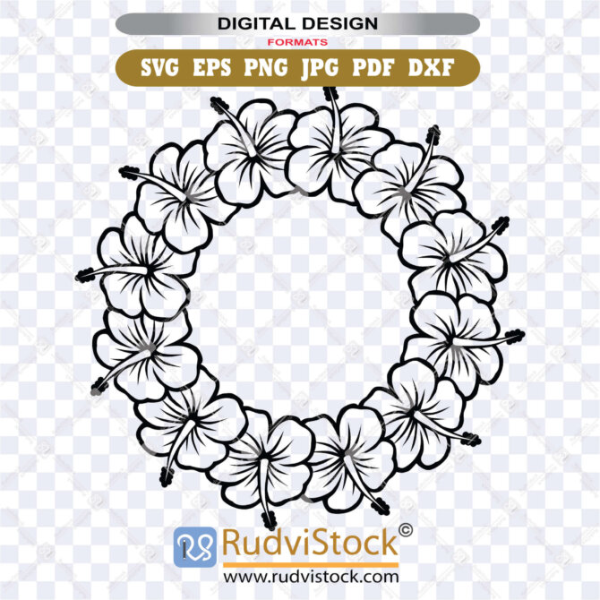Polynesian Flowers Frame: Download 6 File Types Now | Rudvistock