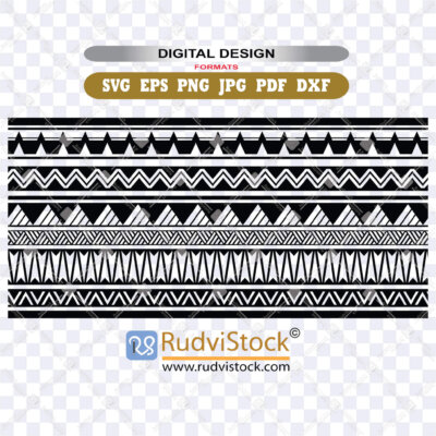 Tribal Band Polynesian Bracelet Maori Design Vector Stencil For Traditional Tattoos