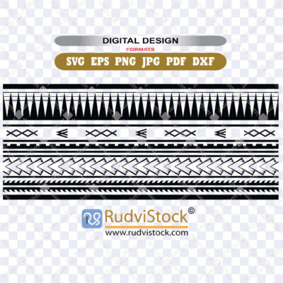 Maori Polynesian Tattoo Sleeve Tribal Bracelet Vector Cultural Islander Body Art