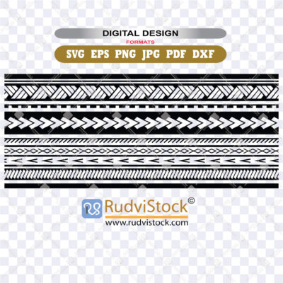 Polynesian Armband Tattoo Vector Illustrations Geometric Tribal Patterns For Arm