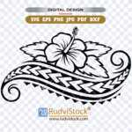 Download now for the best flower Polynesian design in scrapbook printing