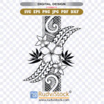 Get this Polynesian Flower SVG tattoo art for personalized gift crafting
