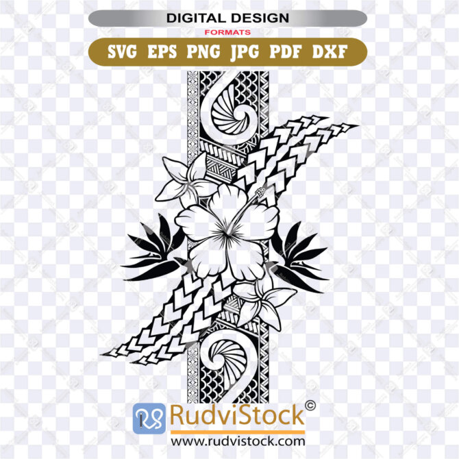 Polynesian Hibiscus SVG | Authentic Island Style Design | Rudvistock