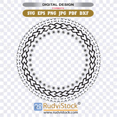 Polynesian Art | Malu Samoan Circle Tattoo Design | Sketch SVG, PNG | Digital Files Download