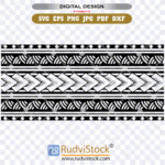 Large Maori Armband Temporary Tattoo Polynesian Tribal Vector Design For Outer Arm