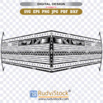Polynesian tribal tattoo band design pattern