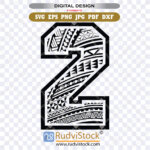 Polynesian Tribal Tattoo Pattern Number Two Design | Versatile File Formats SVG, PNG | Digital Instant Download