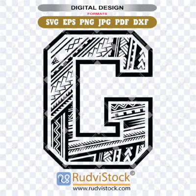 polynesian tribal letters, polynesian lettering, Polynesian pattern letter G