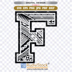 polynesian tribal letters, polynesian lettering, Polynesian letter tattoo F