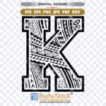 polynesian tribal letters, polynesian lettering, Polynesian tattoo letter K