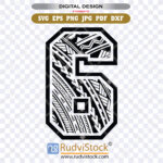 Number Six Polynesian Tribal Design | Digital Formats SVG, PNG, JPG for Instant Download Files