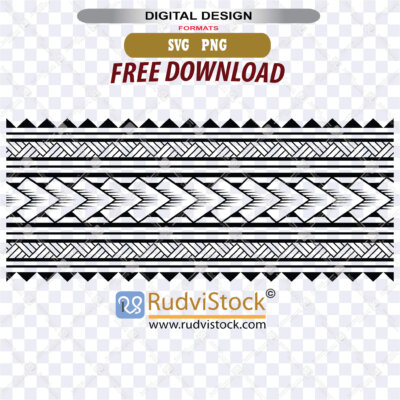 Free Polynesian tribal Tattoo available in SVG and transparent PNG formats for high-quality digital design.