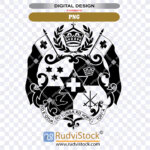 Detailed Tongan Coat of Arms vector design for laser engraving on wood and acrylic.