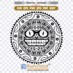 Polynesian Circle tattoo tribal face totem