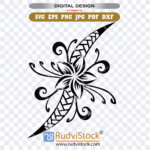 Add to cart: Polynesian flower tattoo for fabric and textile crafts