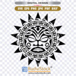 Polynesian circle tribal tattoo totem design