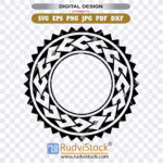 Samoan Tatau Polynesian Tribal Circle Tapa Frame Border Svg For Pacific Art Stencil