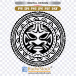 Samoan circle tribal tattoo face totem