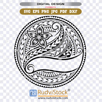Polynesian Circle Stencil Samoan Svg Tribal Design For Printable Decor And Shirts