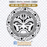 Totem Polynesian circle tribal tattoo design