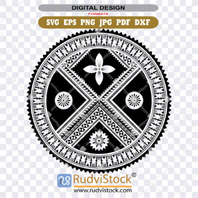 Polynesian Fijian Circle tattoo tribal design, samoan circle patterns