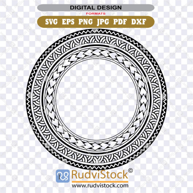 Samoan Circle Frame Design: Instant Download Files | Rudvistock