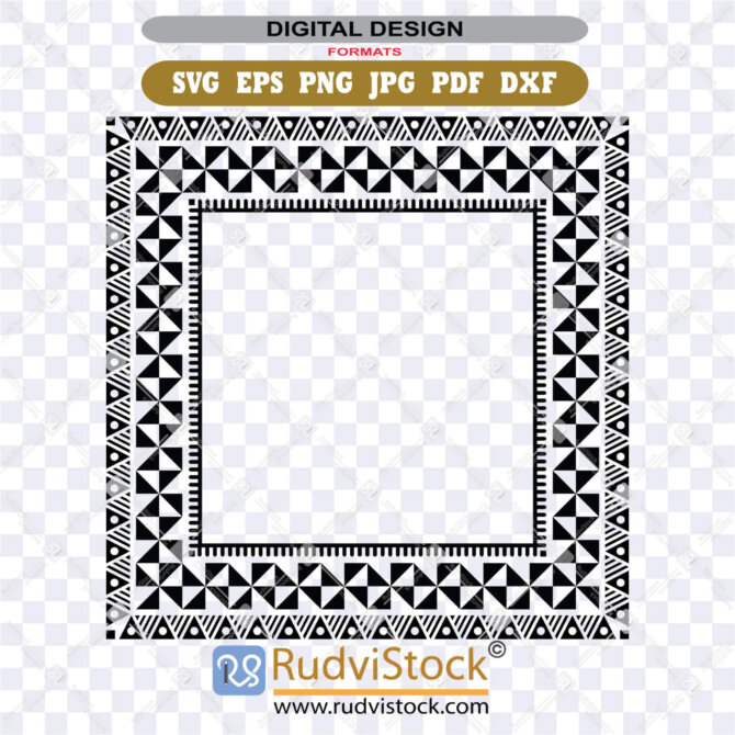 Polynesian Pattern Frame Border for Instant Download Files | Rudvistock