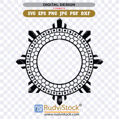 Polynesian Fijian circle tribal tattoo design,