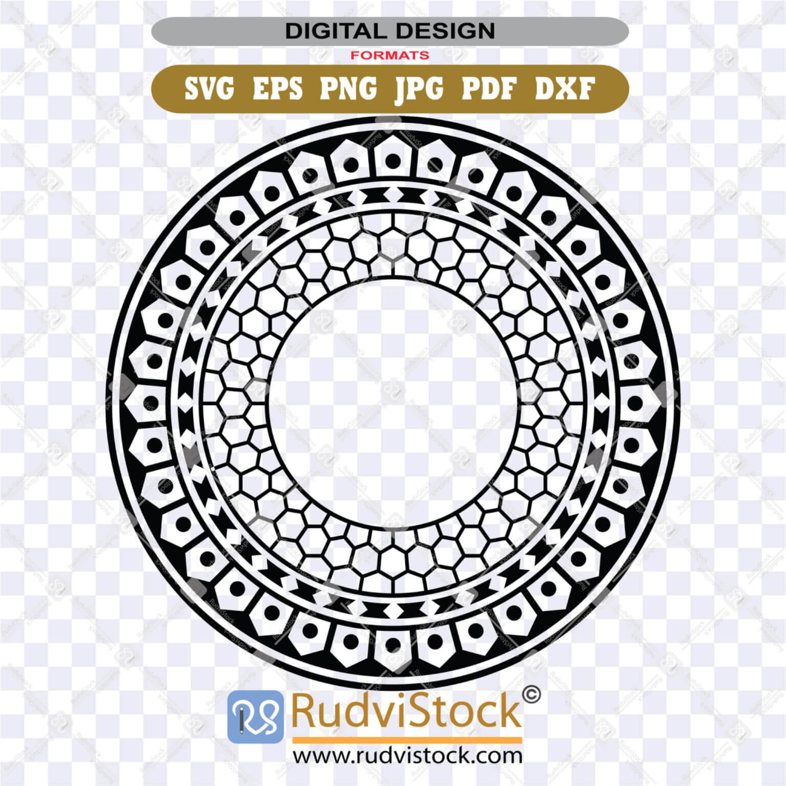 Pacific Tribal Fijian Round Vector ZIP for Wood Decor | Rudvistock