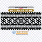 Vector Tribal Band Polynesian Bracelet Maori Wristband Tattoo With Black Ink Motifs