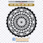 Polynesian Frame Circle Svg Samoan Tattoo Border For Sublimation And Digital Design