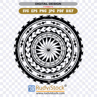 Polynesian Frame Circle Svg Samoan Tattoo Border For Sublimation And Digital Design
