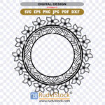 Samoan Tatau Polynesian Tribal Circle Tapa Frame Border Svg For Decorative Art Print