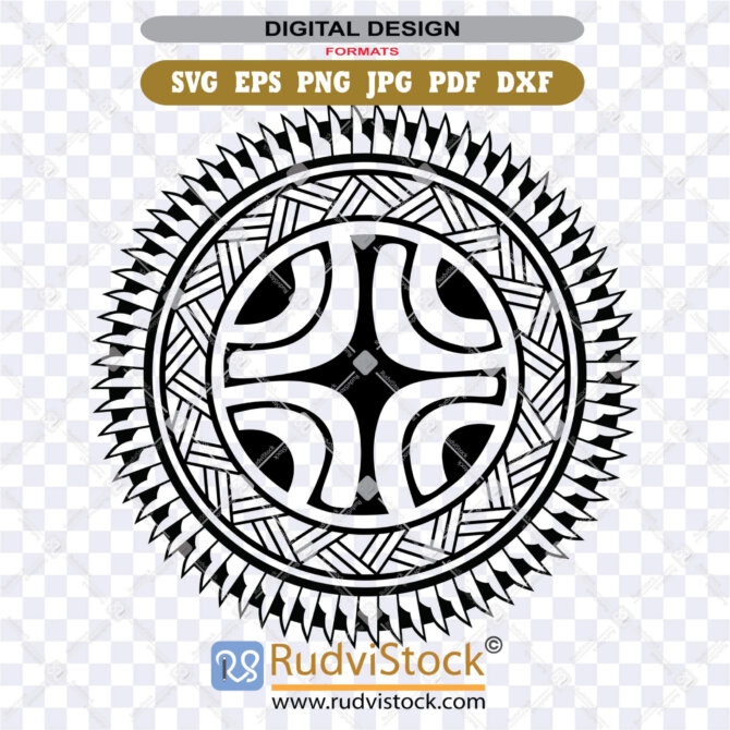 Ornate Polynesian Circle SVG ZIP for Acrylic Cut | Rudvistock