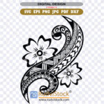 Download now: Polynesian Flower blossom pattern for home decor printing