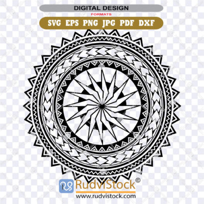Polynesian Tribal Circle Tattoo Svg Png Pdf Dxf For Shirt Design And Cutting Machines