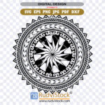 Hawaiian Tattoo Circle Vector Illustration For Pacific Island Style Digital Download