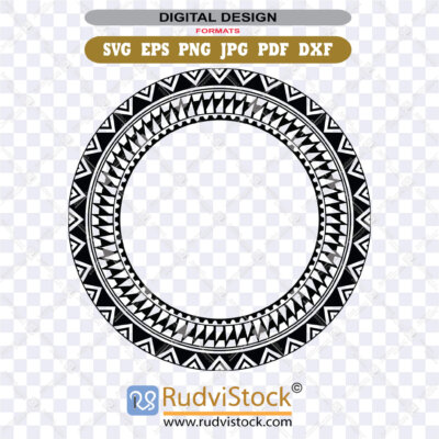 Polynesian Frame Circle Svg Samoan Tattoo Border For Printable Decor And Craft Files