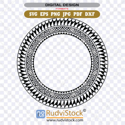 Maori Tattoo Vector Illustration Circle Tribal Design For Pacific Island Art Prints