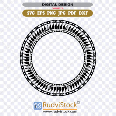 Hawaiian Tribal Svg Polynesian Tattoo Circle Pattern For Sublimation Iron On Transfer