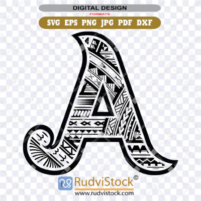 polynesian tribal letters, polynesian lettering, Polynesian tribal tattoo letter A