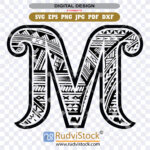 Polynesian Letter M Pattern in EPS, PDF, SVG Format