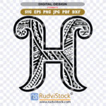 Polynesian Tattoo Letter H – Instant Download Files
