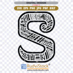 Polynesian Tattoo Letter S in EPS, JPEG, SVG Format