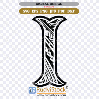 Polynesian Tribal Letter I for Instant Digital Download