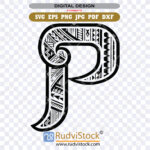 Polynesian Tribal Letter P in Multiple File Formats