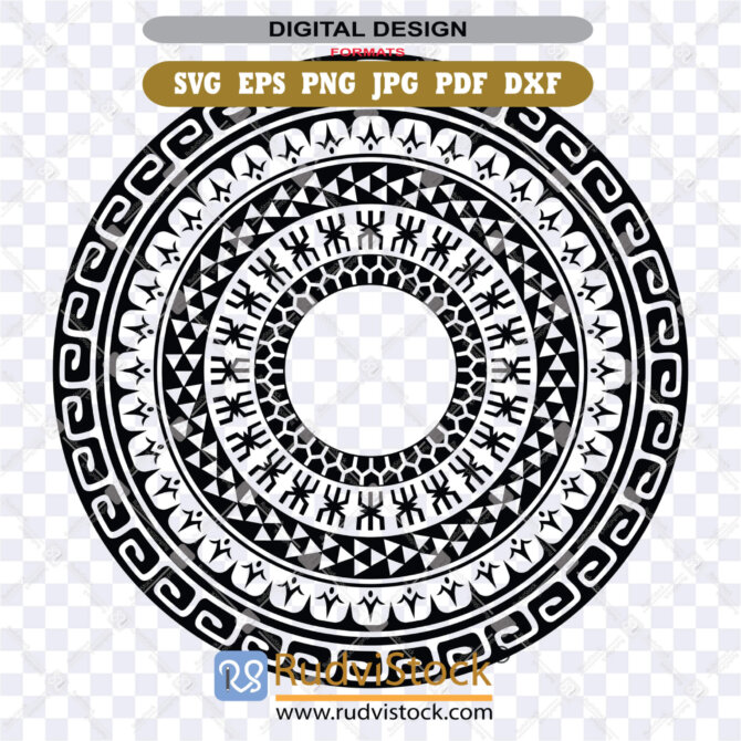 Circular Polynesian Circle SVG ZIP for Laser Engrave | Rudvistock